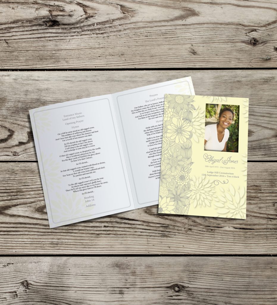 Abstract Flowers Design | Funeral Order of Service