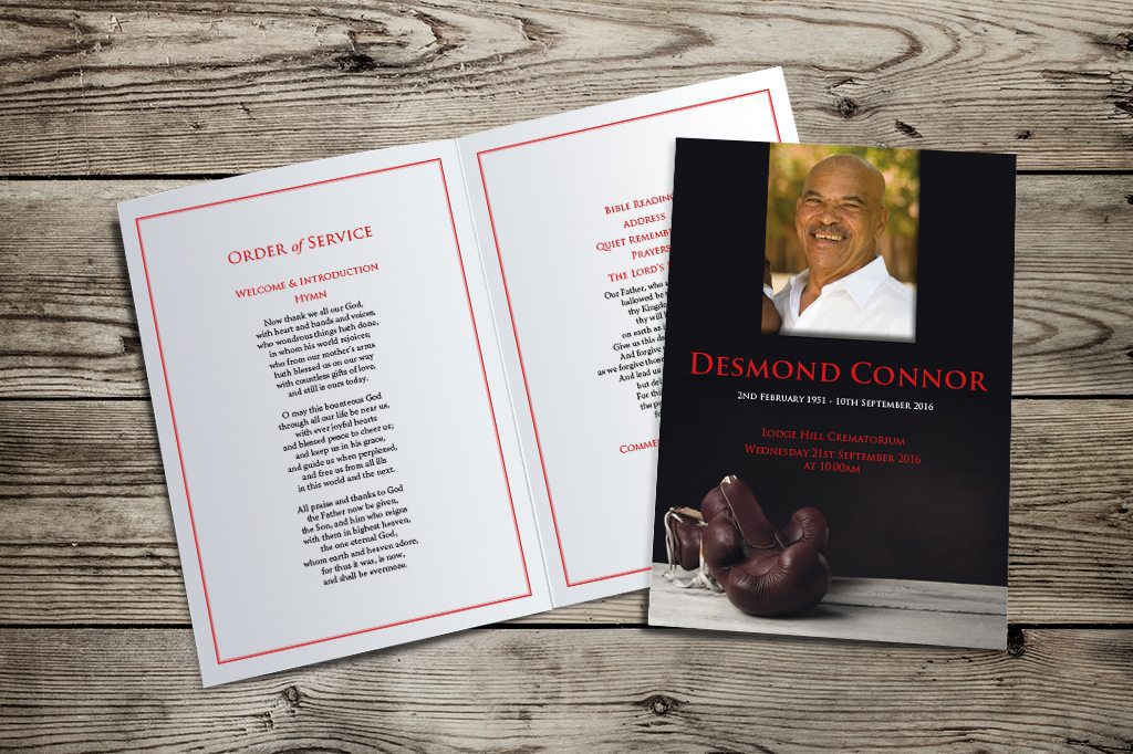 Boxing Design | Funeral Order of Service