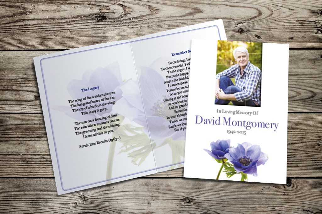 Blue Anenome Design | Funeral Order of Service