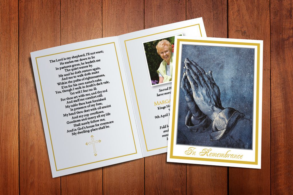 Praying Hands Design | Memorial Card